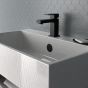 Robinet de lavabo Quadrato, 1 manette, entraxe de 4", noir mat