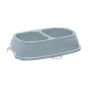 Bol en plastique double pour animaux, surface anti-dérapante, couleurs assorties, 2 x 400 ml