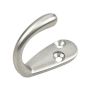 1-3/4" Single Wardrobe Hook - Brushed nickel - 18 mm x 46 mm