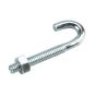 J-Bolt with Nut - 1/4" x 2 1/4"
