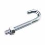 J-Bolt with Nut - 5/16" x 3"