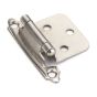 Charnière semi-dissimulée avec ressort, nickel brossé, 2 3/4" ,2/pqt