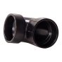 Coude 90° en ABS DWV, 1 1/2", femelle, noir