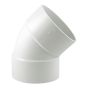 Coude 45° en PVC/BNQ, 4", femelle, blanc