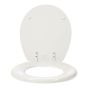 Siège de toilette rond en bois émaillé, blanc, 14,38" x 15,38"