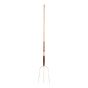 Fourche à paille 14", 3 dents, acier forgé, manche 48"
