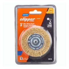 Clipper Classic Coarse Wire Crimp Brush Drill Mount - 1/4" x 3" - 4,500 Max RPM