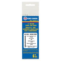 Lames avec extrémités à ergots pour scies à chantourner, 5", 10 DPP, 3/4" - 1-1/2", 6/pqt