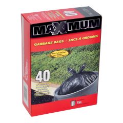 Sac à ordure, noir, 40/pqt