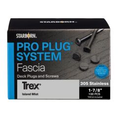 Fascia Screws and Plug Kit - Trex - Island Mist - 1 7/8" - 100/Pkg