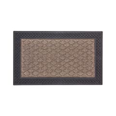 Tapis à bords en caoutchouc, noir et taupe, 18" x 30"