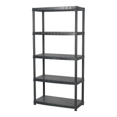 Étagère Deluxe, 5 tablettes, 36'' x 18'' x 73'', noir