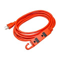 Outdoor Extension Cord - 3 Outlets - 16/3 - Orange - 9.1 m