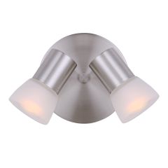 Plafonnier, 2 lumières, Hudsa, nickel brossé