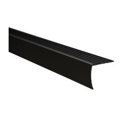 Nez de marche, aluminium, tombant 1 1/8" x 72", noir mat