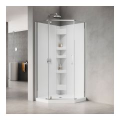 Ensemble douche Calliope, 3 mcx néo-angle, 36" x 36", chrome