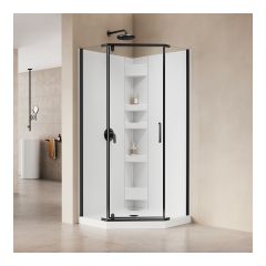 Ensemble douche Calliope, 3 mcx néo-angle, 36" x 36", noir mat