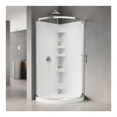 Ensemble de douche Opaline, rond 3 mcx, 34" x 76", chrome