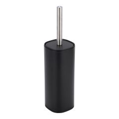 Brosse de toilette en acier inoxydable, 3,86" x 9,33" x 13,9", noir
