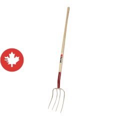 Fourche à engrais de 13", 4 dents, manche en bois dur 48"