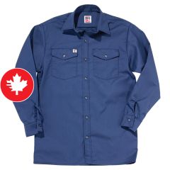 Chemise de travail à manche longue, bleu, grandeur XX-grand