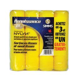Rouleau à peinture, Renaissance, nylyn, sans charpie, 4/pqt