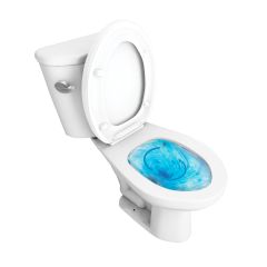 Toilette cuvette allongée, 2 pièces, chasse vortex, 4,8 l, blanc