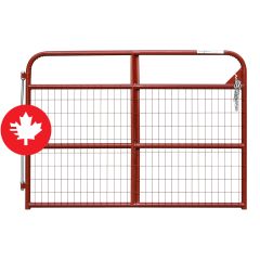 True North Light Farm Gate with Mesh - 20-Gauge - Red - 6'