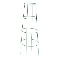 Support inversé en métal pour tomates avec 4 anneaux, 48" x 16", vert