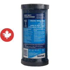 High flow water filter carbon cartridge