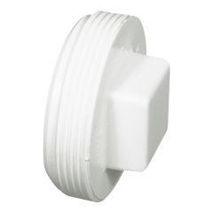 Bouchon à visser en PVC/BNQ, 4", blanc