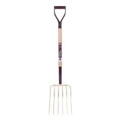 Fourche à engrais 13", 6 dents, manche bois dur