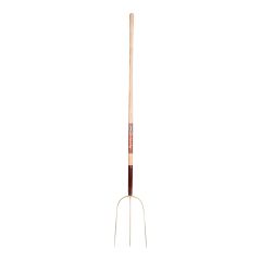 Fourche à paille 14", 3 dents, acier forgé, manche 48"