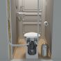 Toilette cuvette allongée SANICOMPACT, monopièce, double chasse, 4 l, blanche