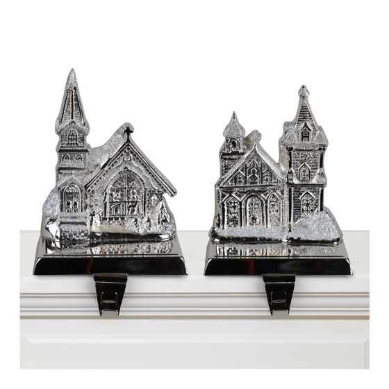 Christmas Stocking Holder with Church (Sold individually)