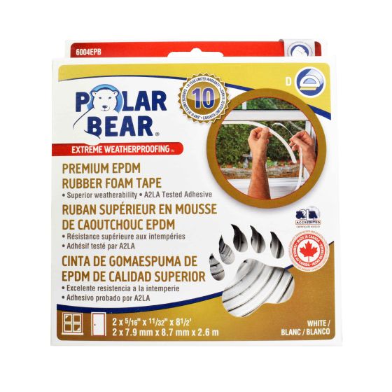 Premium EPDM Rubber Foam Tape - White - 5/16" x 11/32" x 17