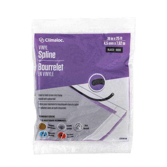 Vinyl Spline - 0.18" x 25' - Black