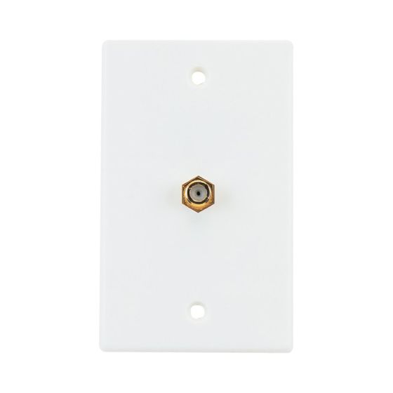 RG6 and RG59 Coaxial Cable White Wall Plate