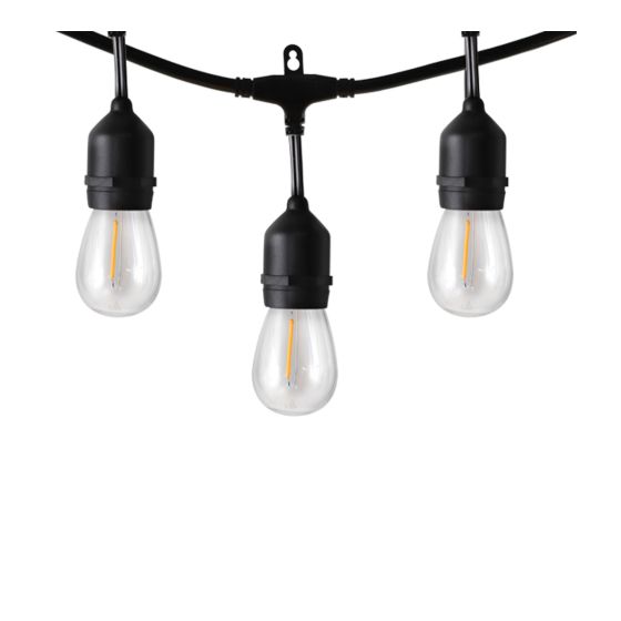 Jeu de 12 lumières S14 Edison DEL - Blanc chaud