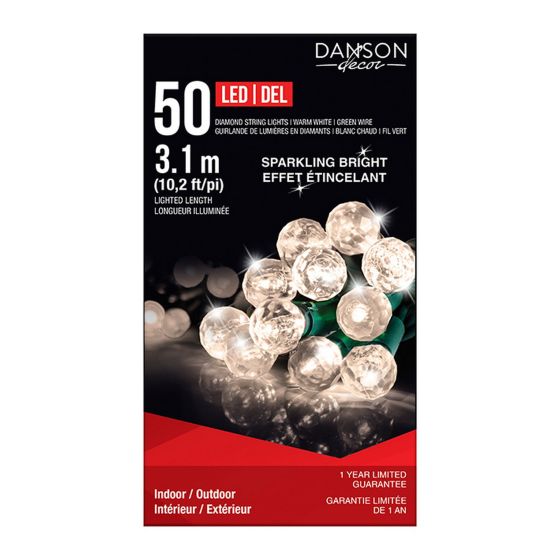 Set of 50 Sparkling Bright LED Lights - Warm White