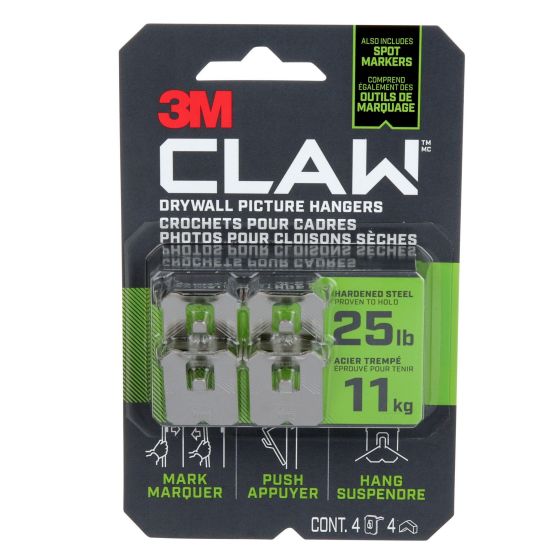 Crochet CLAW pour cadres, paquet de 4
