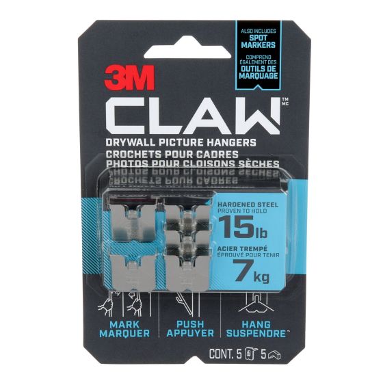 Crochet CLAW pour cadres, paquet de 5
