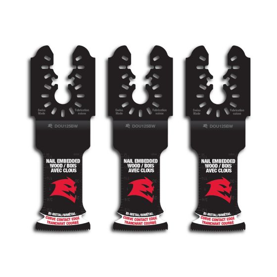 Lame pour outil oscillant, 1 1/4", pour bois clouté, 3/Pqt