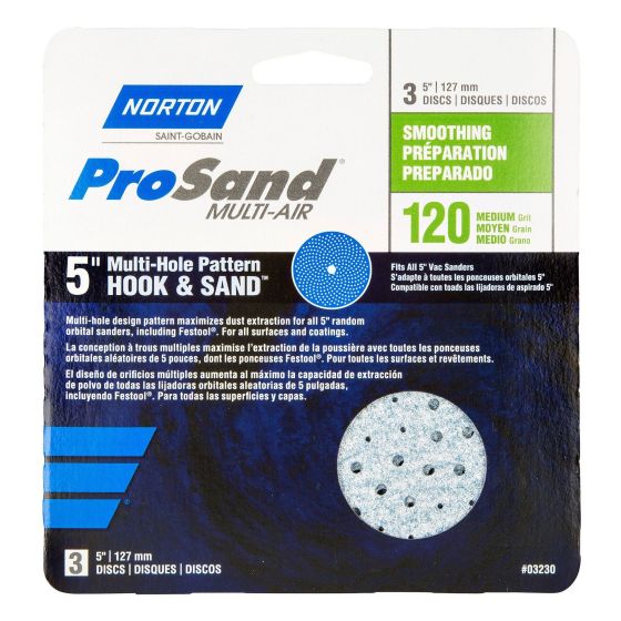 Disques abrasifs Norton ProSand "Multi-Air Cyclonic, 5", Grain 120, 3/pqt
