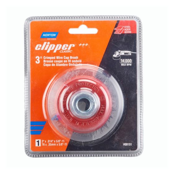 Brosse métallique Clipper Classic, 3'' x 0,014'' x 5/8'', 14 000 tr/min