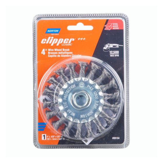 Clipper Classic Knot Wire Wheel Carbon - 4'' x 5/8''-11", 12,500 RPM Max
