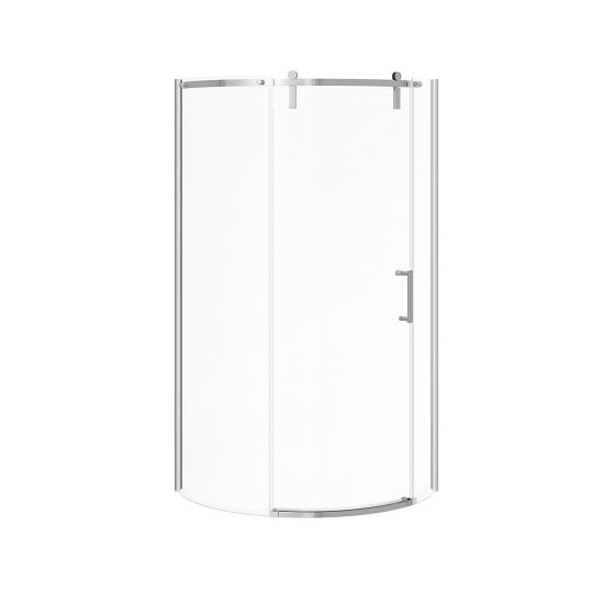 Door and Base Shower Kit - Outback Round - Right - 36" x 36" x 75 5/8" - Clear Glass - Chrome