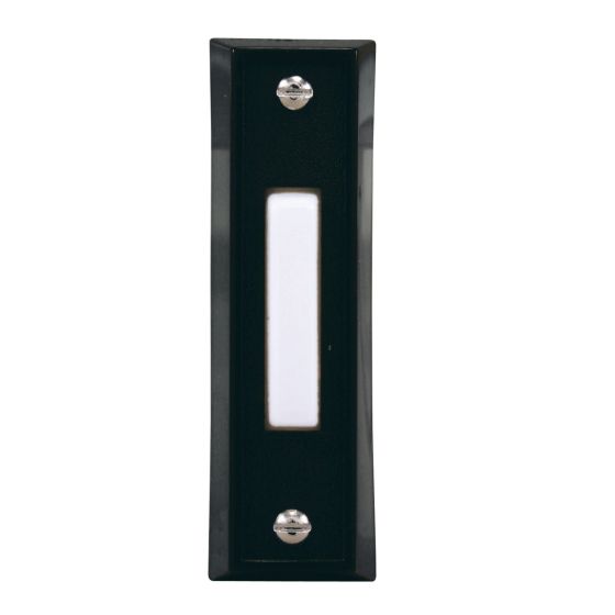 Wired Push Button Doorbell - with Small Button - Black