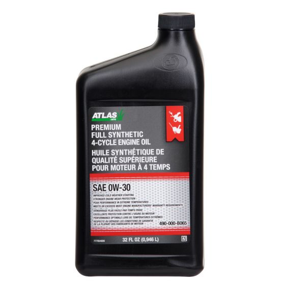 Huile synthétique pour moteur à 4 temps, SAE OW-30, 946 ml