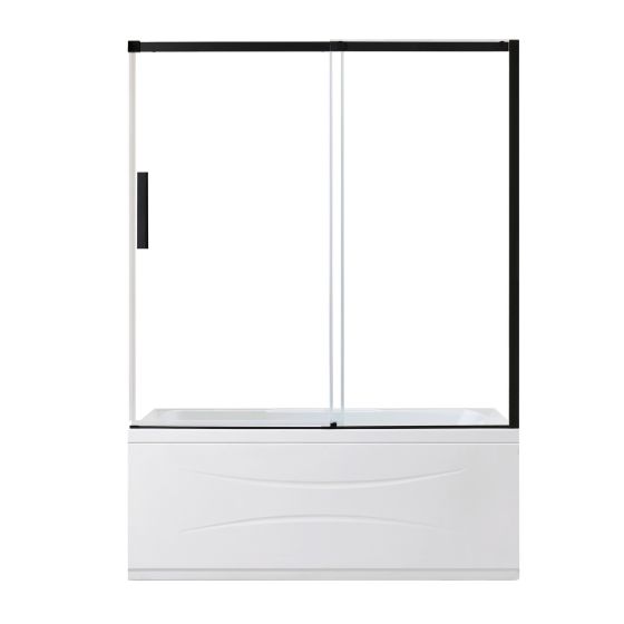 Sliding Tub Door - Camilla - 60" x 78.74" - Glass - Matte Black